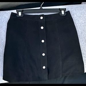 H&M Button Faux Suede Skater Skirt